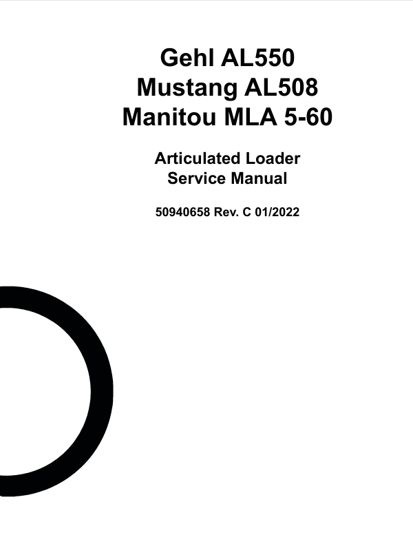 GEHL AL550 (50940658) Service Manual PDF – Complete Repair & Workshop Guide