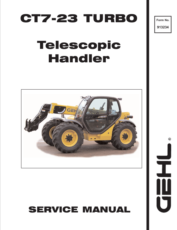 GEHL CT7-23 Telescopic Handler (913234) Service Manual PDF Download – Repair & Maintenance Guide