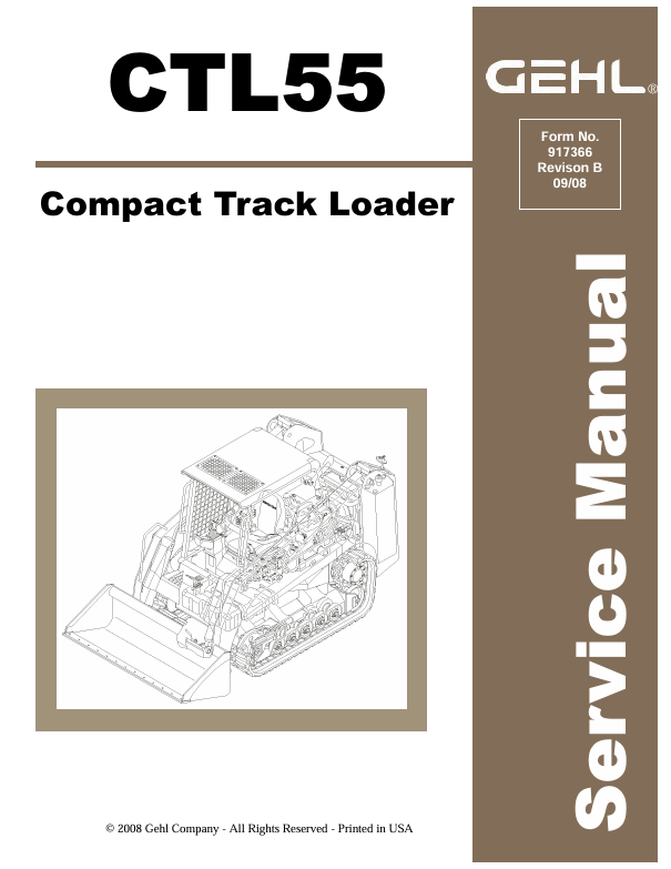 GEHL CTL55 Compact Track Loader (917366) Service Manual PDF Download