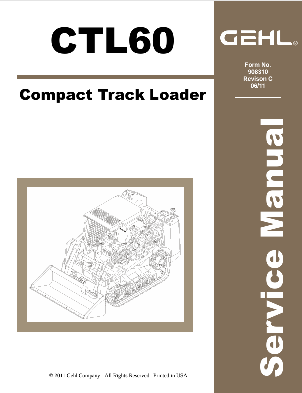 GEHL CTL60 Compact Track Loader (908310) Service Manual PDF Download