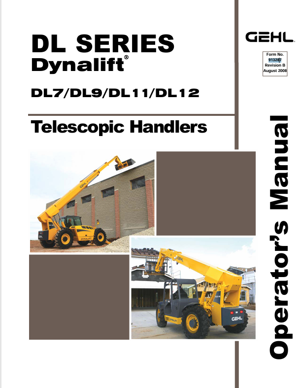 GEHL DL Series Telescopic Handlers (913287B) Operator Manual PDF Download