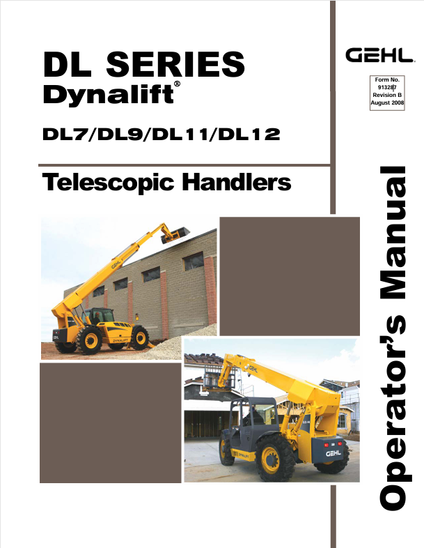 GEHL DL Series Telescopic Handler (913287B) Operator Manual PDF Download