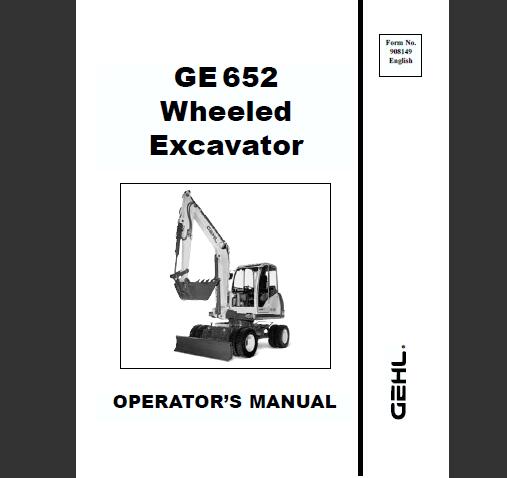 GEHL GE652 Wheeled Excavator Operator’s Manual PDF Download – Complete Guide