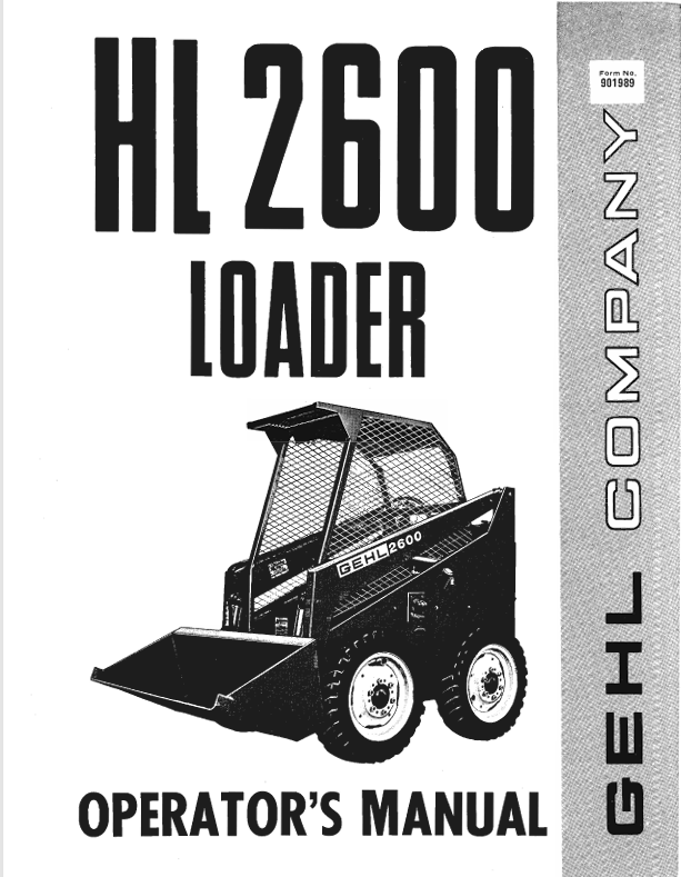 GEHL HL2600 (901989) Operator Manual PDF – Complete Operation & Maintenance Guide