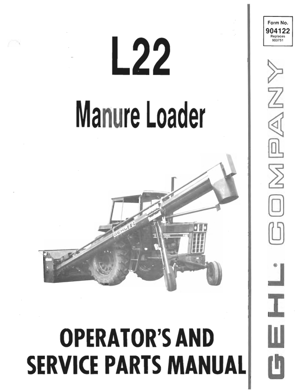GEHL L22 Manure Loader (904122) Operator Manual PDF Download | Official Guide