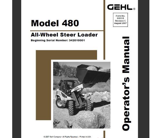 GEHL Model 480 All-Wheel Steer Loader Service Repair Manual PDF Download