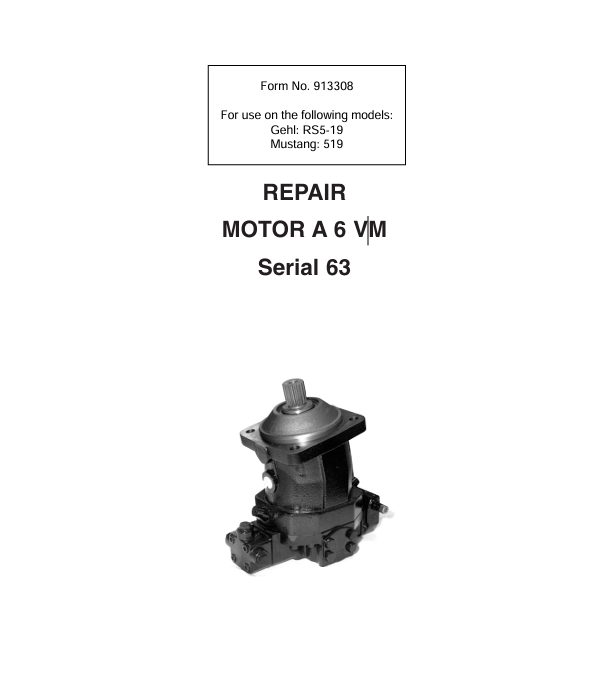 GEHL MOTOR A 6 VM (913308) Repair Manual PDF Download – Complete Service Guide