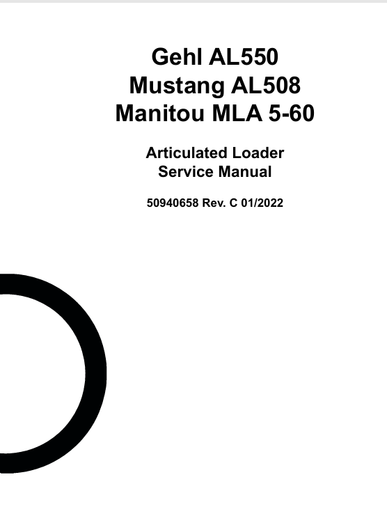 GEHL MUSTANG AL508 (50940658) Service Manual PDF – Complete Repair & Maintenance Guide
