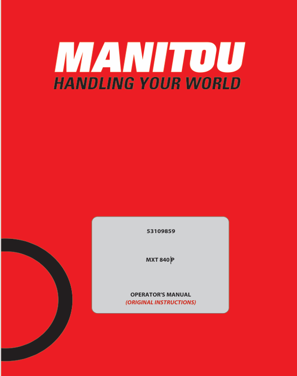 GEHL MXT 840 P Telescopic Handlers (53109859) Operator Manual PDF Download