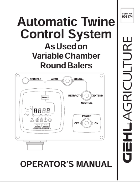 GEHL RB2480 RB2580 RB2680 RB2780 RB2880 (908174A) Operator Manual PDF Download