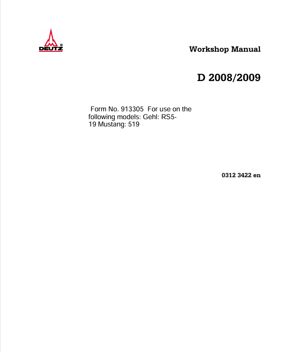 GEHL RS5-19 (913305) Workshop Manual PDF Download – Repair & Service Manual