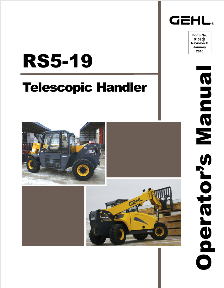 GEHL RS5-19 Telescopic Handler (913258C) Operator Manual PDF Download