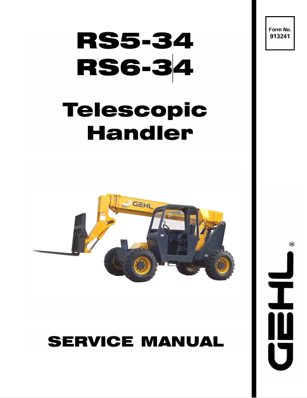 GEHL RS5-34 RS6-34 Telescopic Handler 913241 Service Manual PDF Download