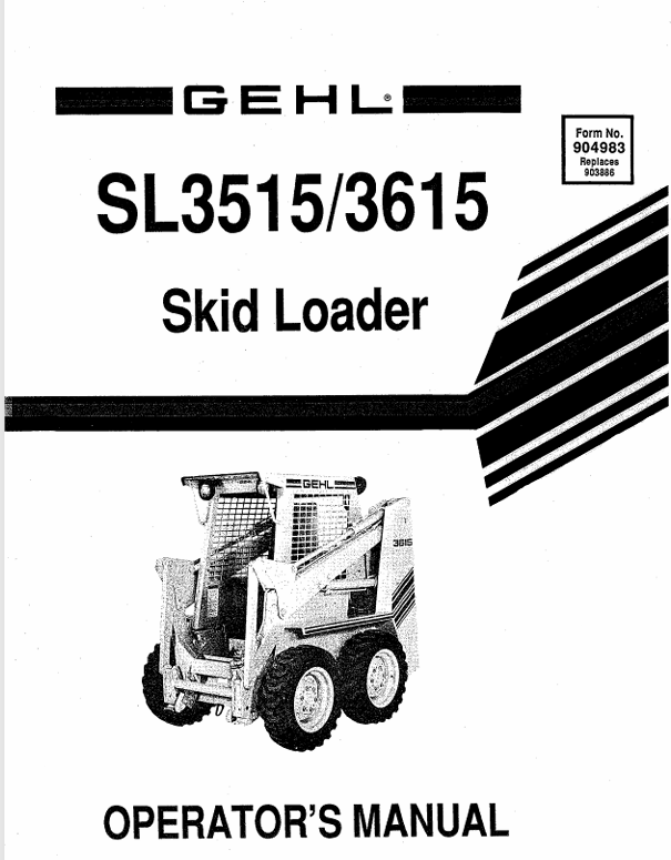 GEHL SL3515 & SL3615 Skid Loader Operator Manual PDF Download (904983)