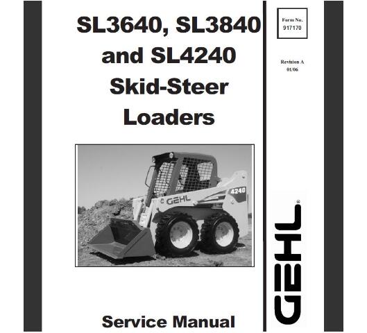 GEHL SL3640, SL3840 AND SL4240 SKID STEER LOADER SERVICE REPAIR MANUAL - PDF FILE