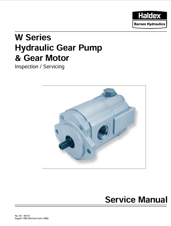 GEHL W Series Hydraulic Gear Pump & Gear Motor (915100) Service Manual PDF Download