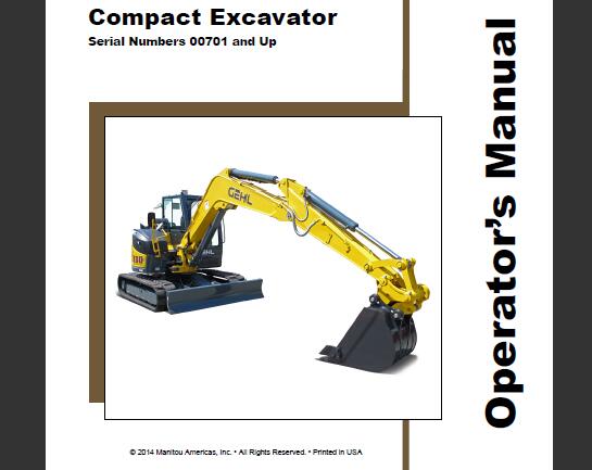 GEHL Z80 Compact Excavator Operator’s Manual PDF (Serial Numbers 00701 & Up) – Download Guide