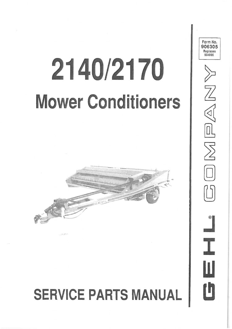 2140 / 2170 Gehl Mower Conditioner Parts Manual PDF | Complete Parts Guide