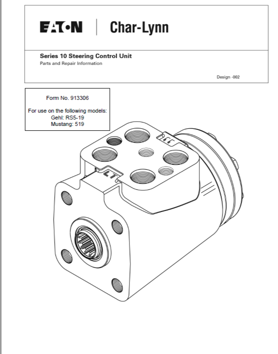 Gehl RS5-19 Eaton Steer Motor Series 10 Service Manual 913306 PDF Download