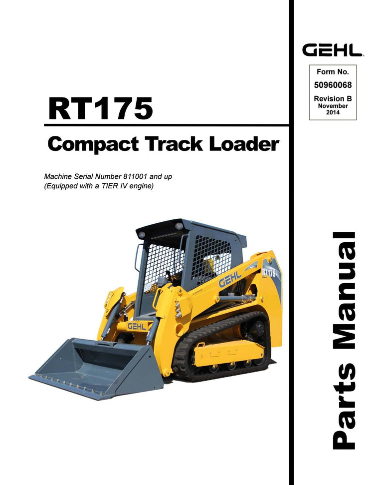 Gehl RT175 Compact Track Loader Parts Manual PDF Download – Complete Parts Catalog