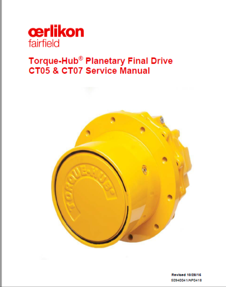 Gehl VT320, 3200VT Fairfield Planetary Final Drive Motor Service Manual 50940041