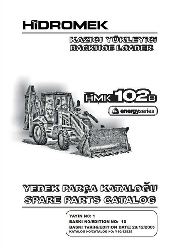 Hidromek Backhoe Loader HMK 102B Energy Spare Parts Catalog