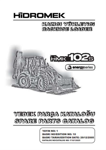 Hidromek Backhoe Loader HMK 102S Energy Spare Parts Catalog