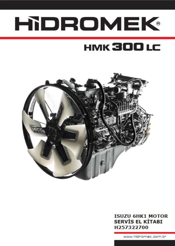 Hidromek Diesel Engine HMK 300LC ISUZU 6HK1 Motor Service
