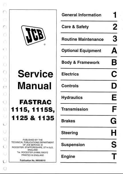 JCB 2155, 2170 Fastrac Workshop Service Repair Manual – SN 742000 Onwards