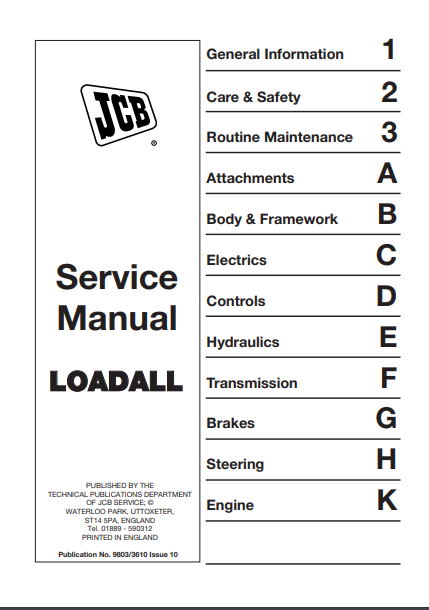 JCB 520-55, 526, 526S & 526-55 Telescopic Handler Workshop Service Repair Manual