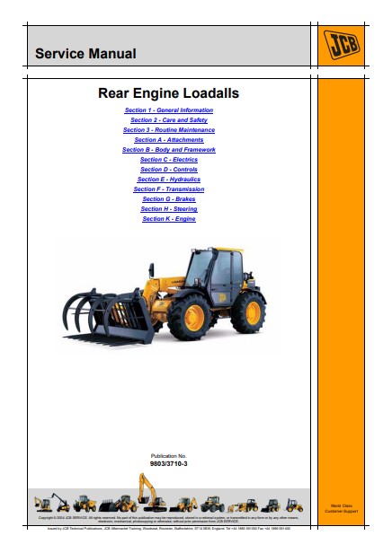 JCB 526, 526S, 528-70 & 528S Telescopic Handler Workshop Service Repair Manual