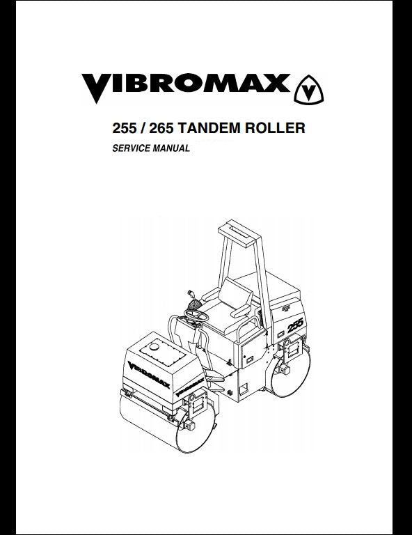 JCB VIBROMAX 255, 265 Tandem Roller Workshop Service & Repair Manual