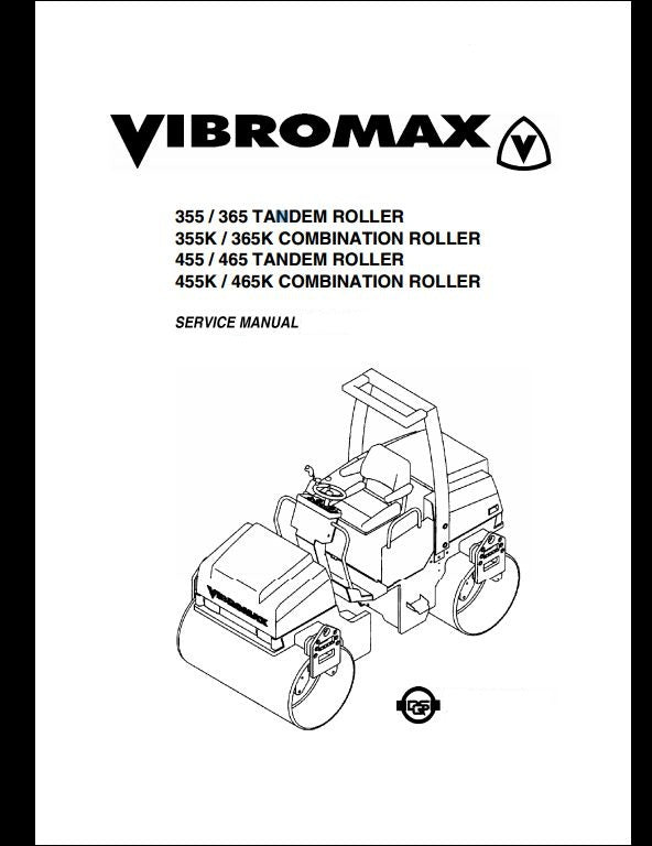 JCB VIBROMAX 355, 365, 455, 465 Tandem & 355K, 365K, 455K, 465K Combination Roller Service Repair Manual