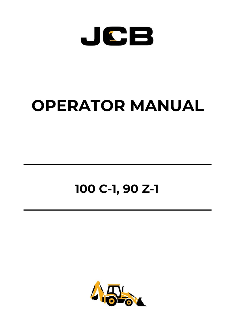 JCB 100 C-1, 90 Z-1 Operator Manual 9831-1000 PDF – Download