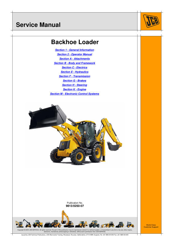 JCB 3CX & 4CX T4F Backhoe Loader Service Manual – 9813/0250-07