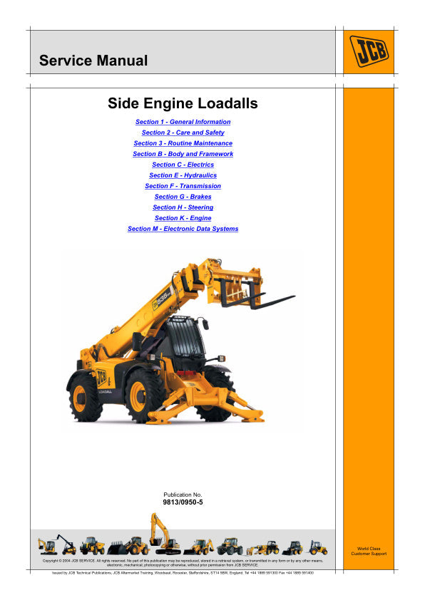 JCB 540-140, 540-200, 540-170, 535-125 HI VIZ & 535-140 HI VIZ Service Manual – 9813-0950