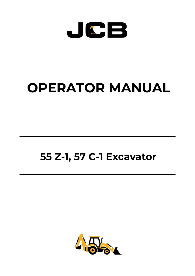 JCB 55 Z-1 & 57 C-1 Excavator Operator Manual PDF – Service Guide 9831-1250