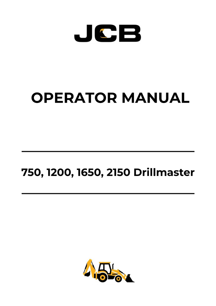 JCB 750, 1200, 1650 & 2150 Drillmaster Operator Manual PDF Download