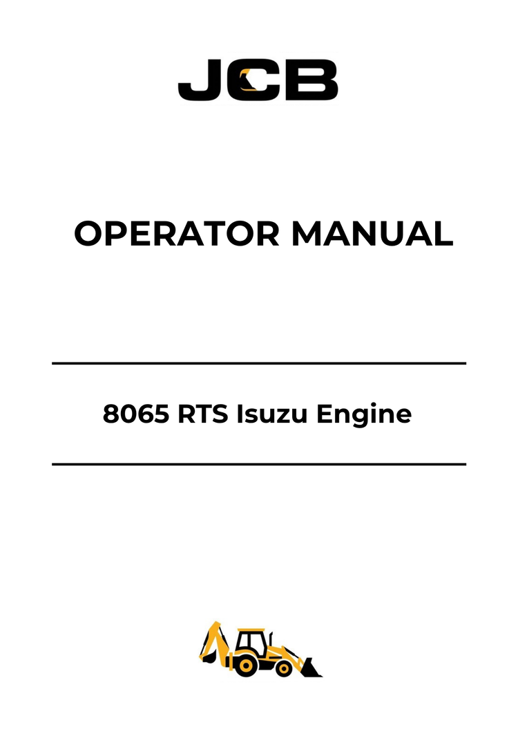 JCB 8065 RTS Isuzu Engine Operator Manual 9821-2650 PDF Download