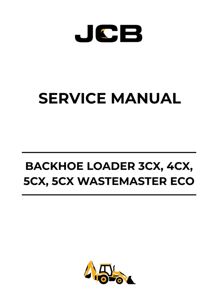 JCB 3CX 4CX 5CX 5CX Wastemaster ECO Service Manual 9813/6900 PDF