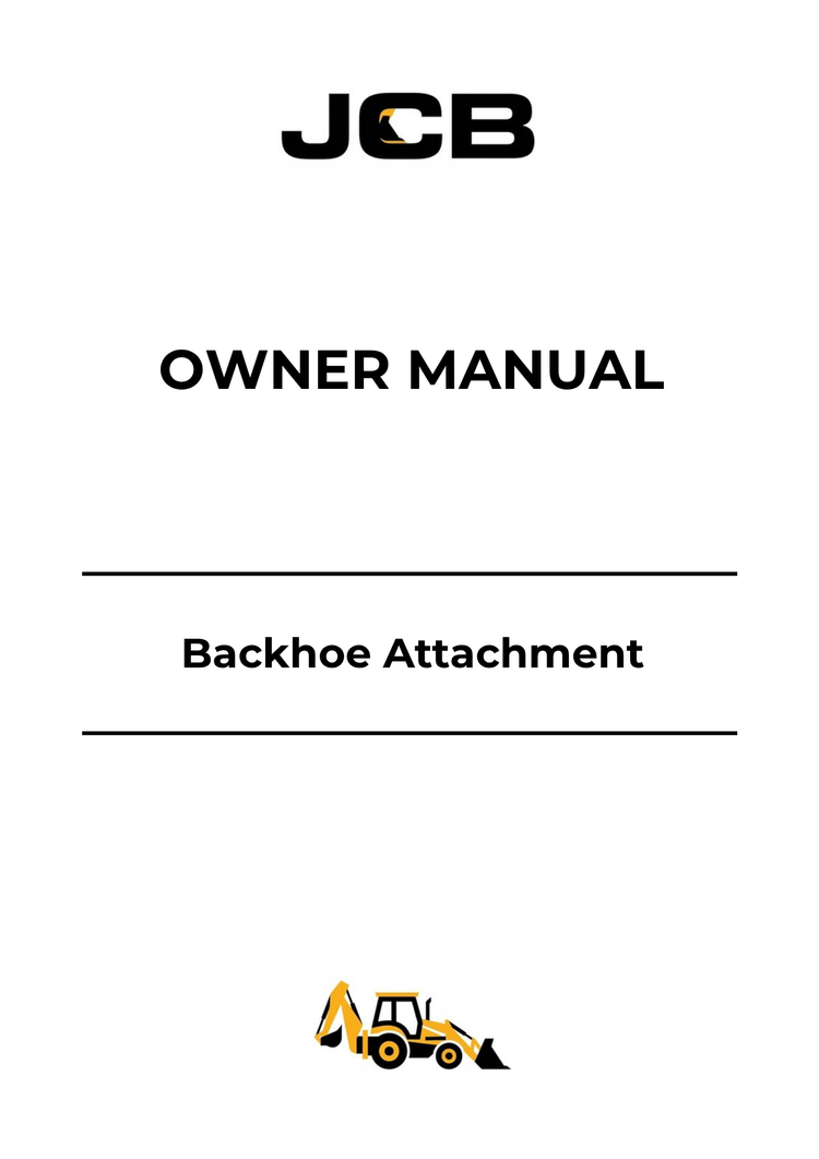 JCB Backhoe Attachment Owner Manual 9801-4120 PDF Download