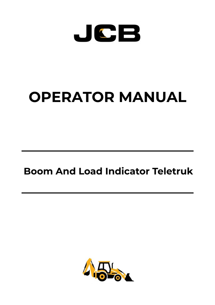JCB Boom and Load Indicator Teletruk Operator Manual PDF – Model 9801-3135-2