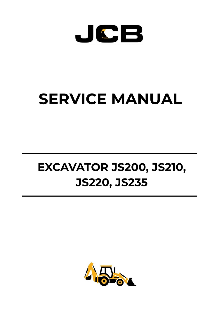 JCB Excavator JS200, JS210, JS220 & JS235 Service Manual 9813/7350 PDF Download