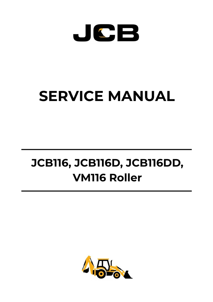 JCB JCB116, JCB116D, JCB116DD & VM116 Roller Service Manual 9813-7700 PDF Download