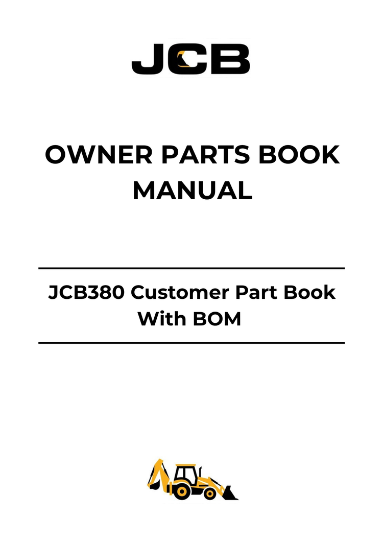 JCB JCB380 Customer Parts Book with BOM | Owner Parts Manual 9820-1116A PDF Download