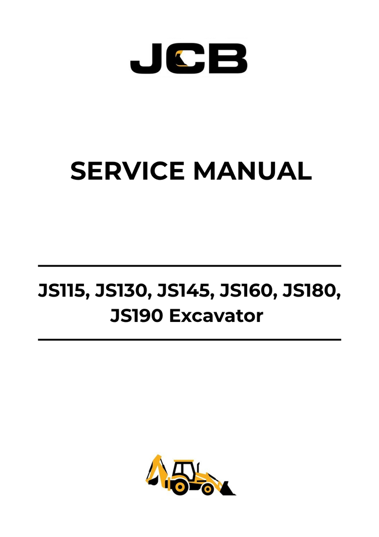 JCB JS115, JS130, JS145, JS160, JS180, JS190 Excavator Service Manual 9813-7200 PDF