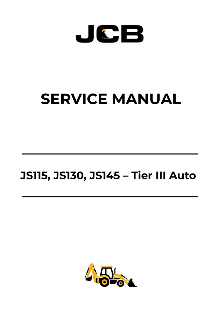 JCB JS115 JS130 JS145 Tier 3 Auto Service Repair Manual PDF 9803-9860
