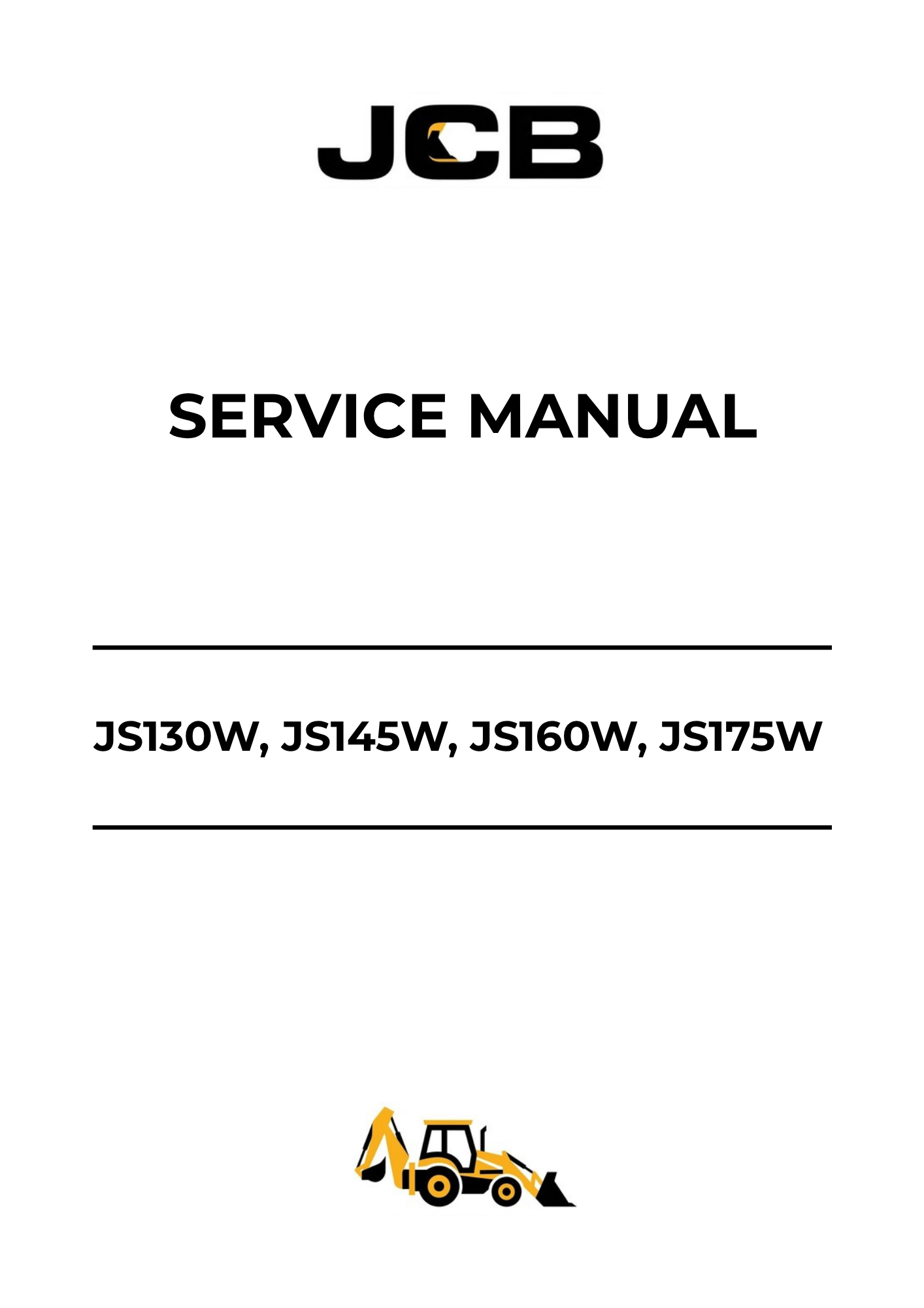 JCB JS130W, JS145W, JS160W & JS175W Service Manual 9803-6590 PDF Download