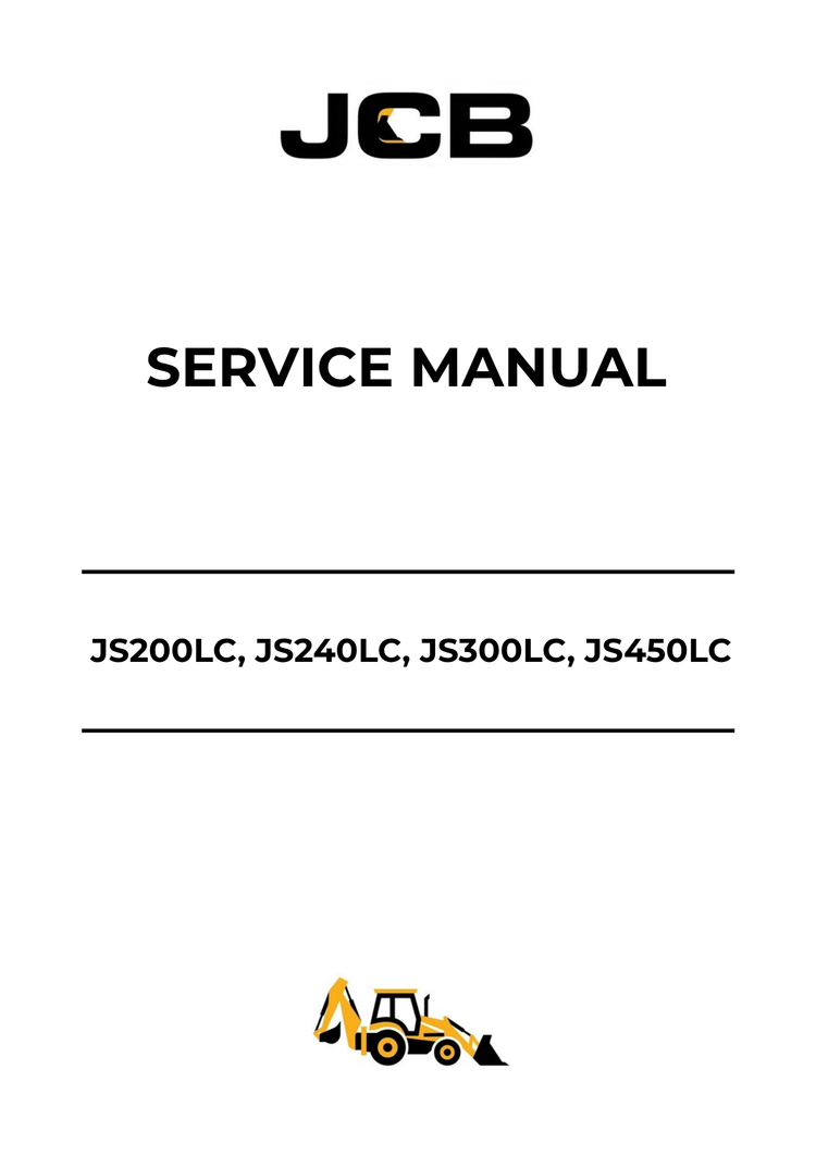 JCB JS200LC, JS240LC, JS300LC & JS450LC Service Manual 9803-6200 PDF Download
