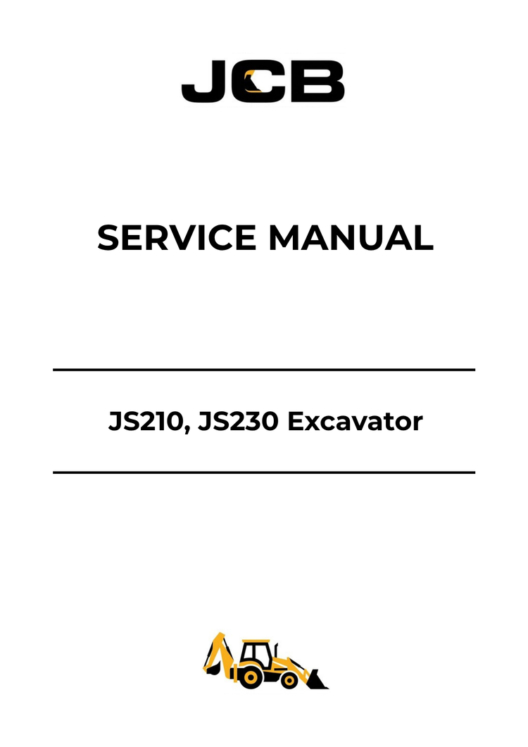 JCB JS210 & JS230 Excavator Service Manual 9813-8000 PDF Download